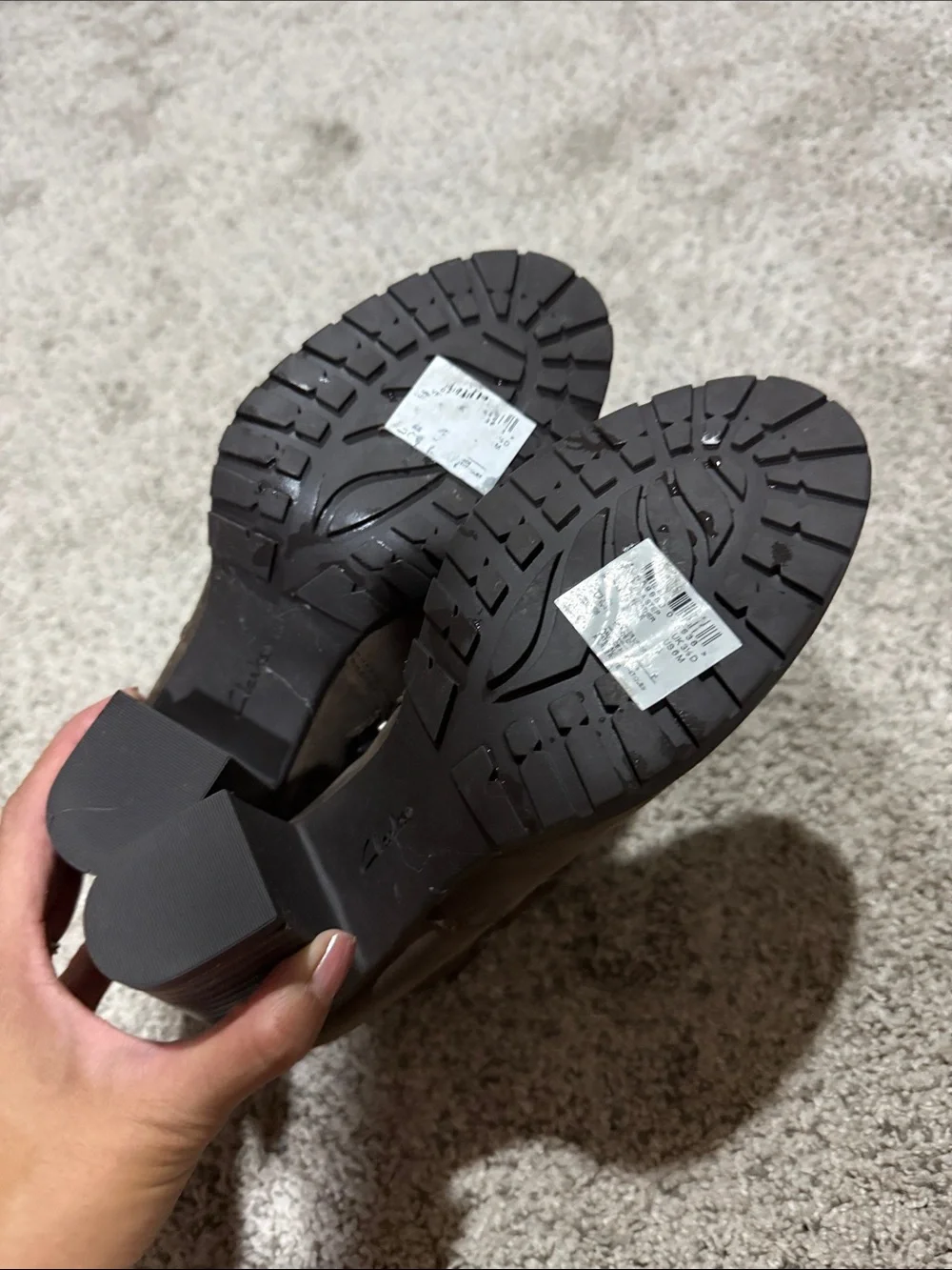 Clarks Brown Trish Step Block Heel Ankle Booties